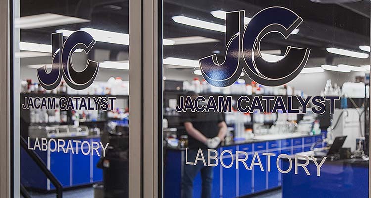 Glass doors to Jacam Catalyst laboratory