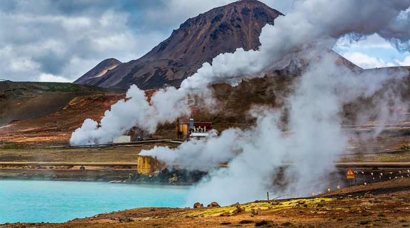 Image of an active geothermal energy site