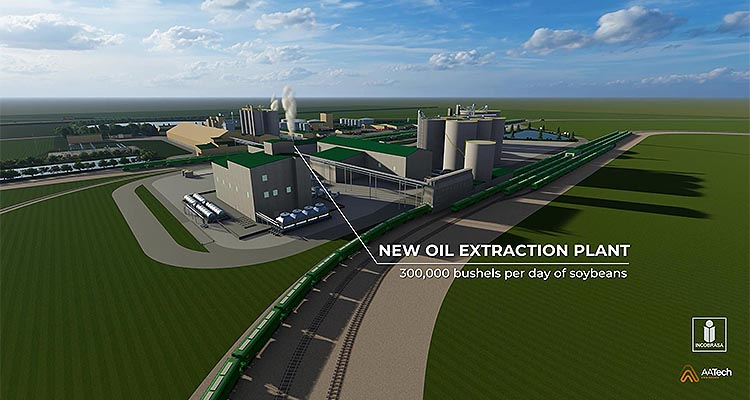 New Oil Extraction Plant 300,000 bushels per day of soybeans