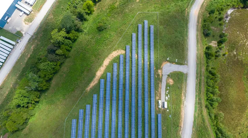 Birds-eye-view of the largest California solar energy project