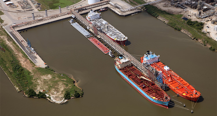 Expansion is on the horizon for leading terminal services business, Intercontinental Terminals Company (ITC) several ships, including two large tankers, docked at a port facility