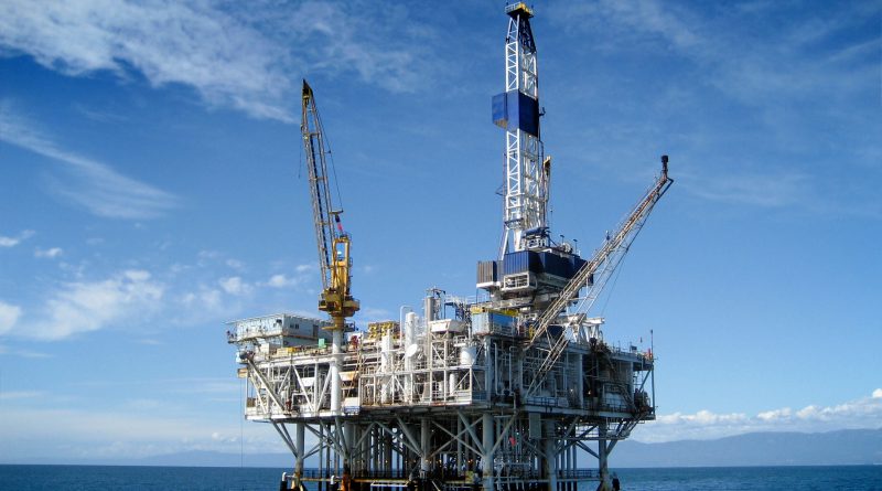 Offshore oil platform symbolizing global energy investment shift away from geopolitical risk zones