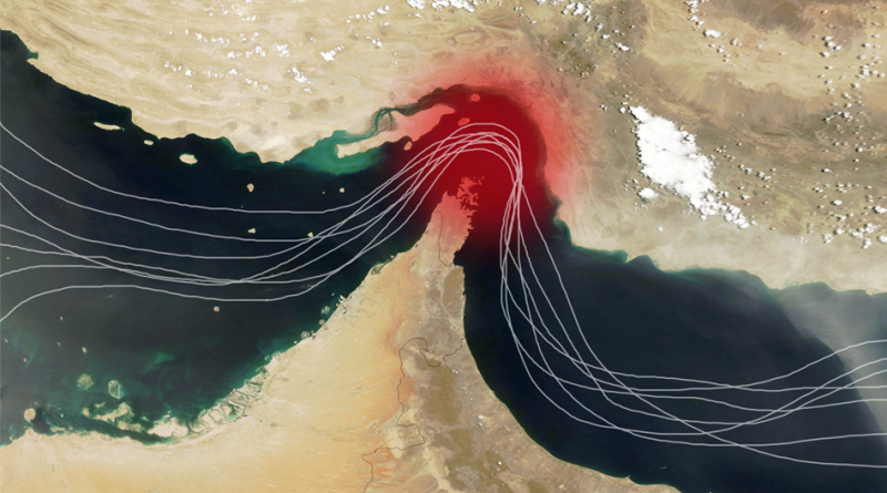 Map of the Strait of Hormuz with Sea Lanes