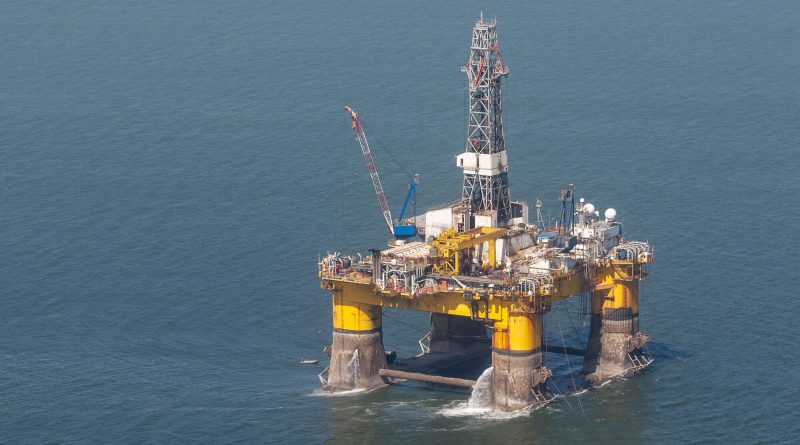 Off shore oil production facility in Nigeria highlighting the country's drive to increase crude oil output to 3 million barrels per day through investment and upstream reforms.