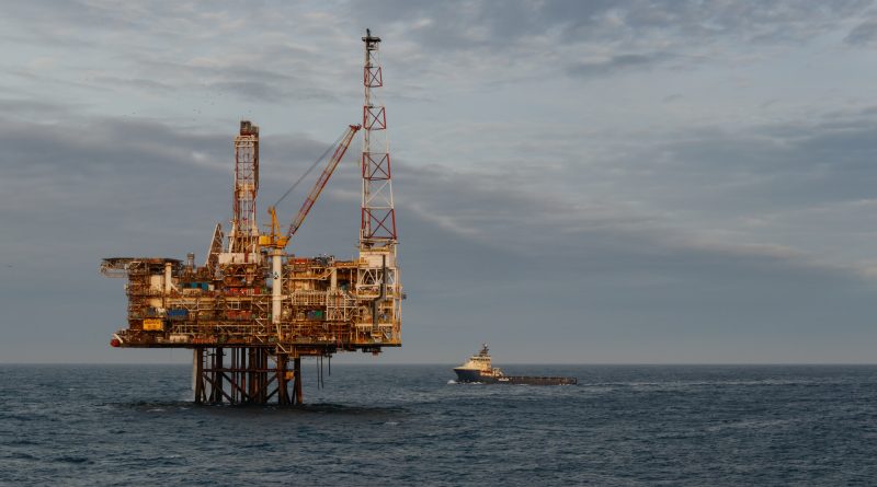 BP offshore oil platform in the North Sea representing the company's planned sale of its UK offshore business after 60 years of operations.
