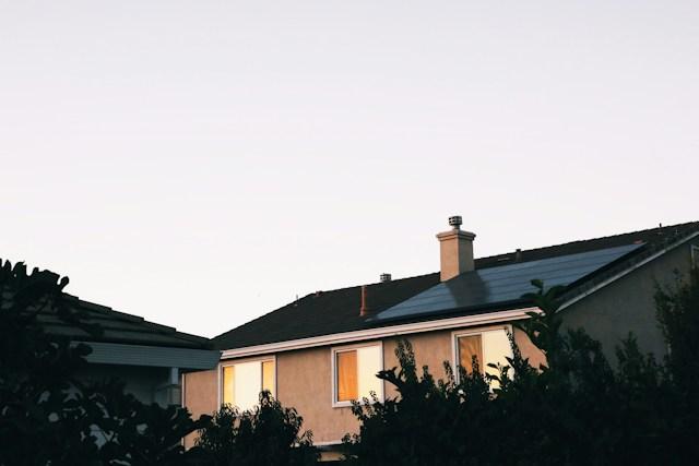 residential solar panels on home